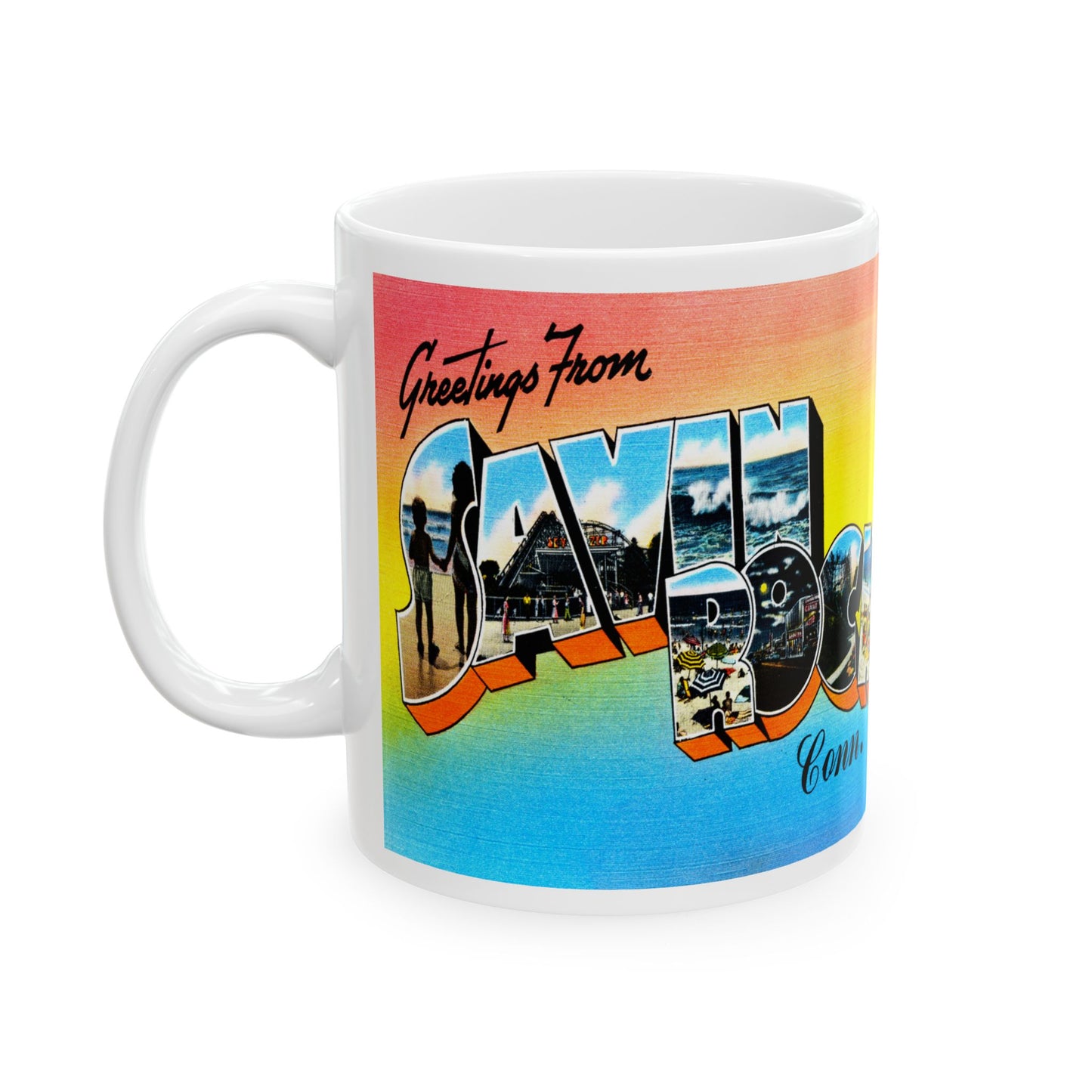 Memebly Vintage Greetings from Savin Rock CT Connecticut Coffee Mug