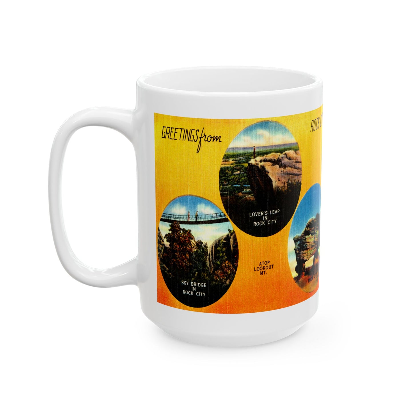 Memebly Scenic Vintage Greetings from Rock City Chatanooga TN Tennessee Coffee Mug