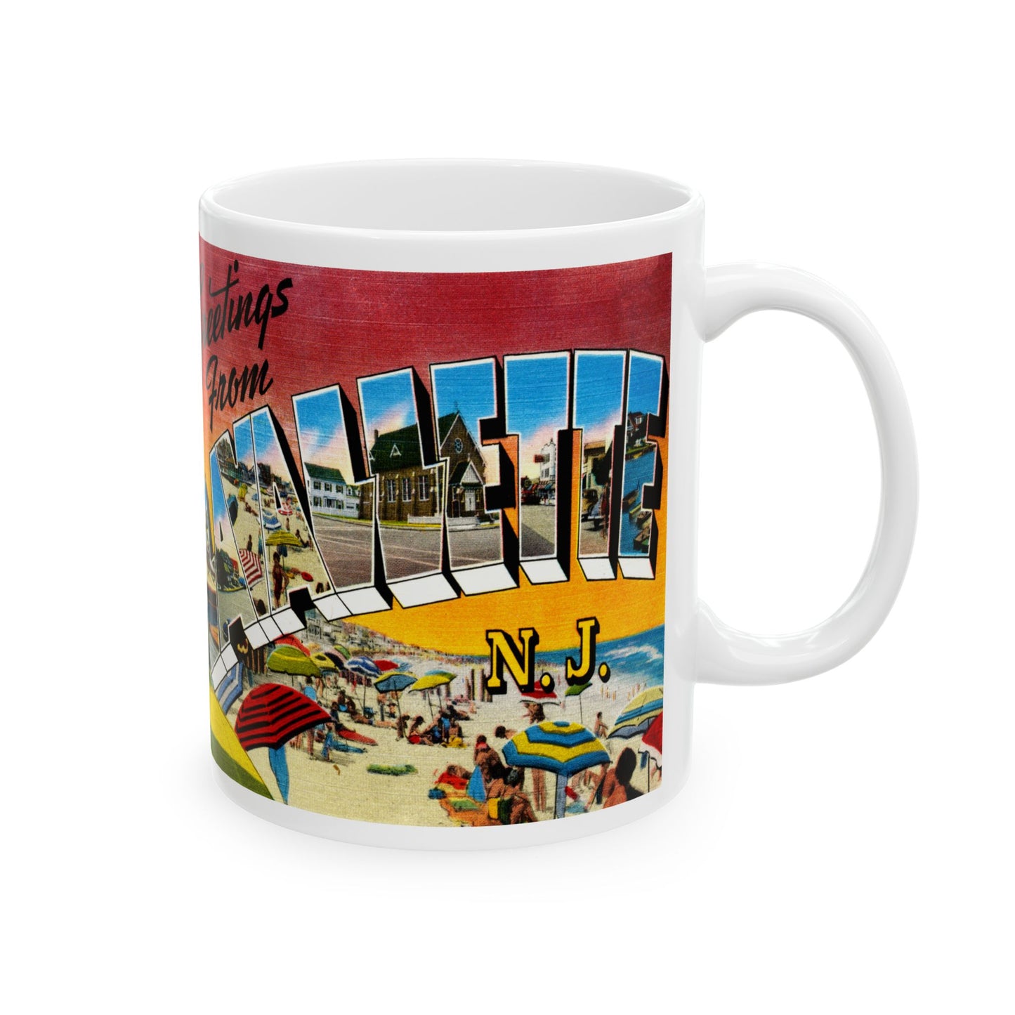 Memebly Vintage Greetings from Lavallette NJ New Jersey Coffee Mug