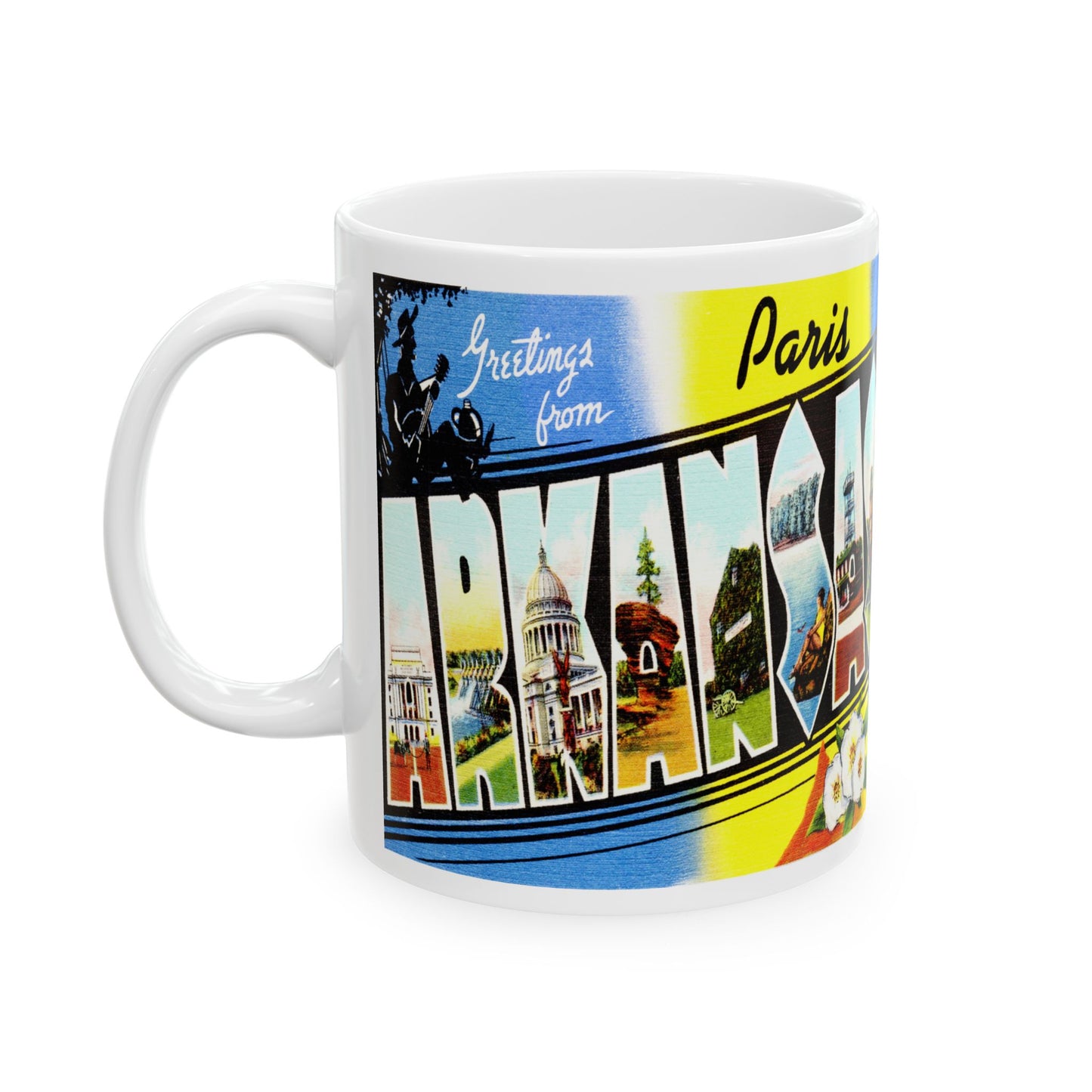 Memebly Vintage Greetings from Paris Arkansas Coffee Mug