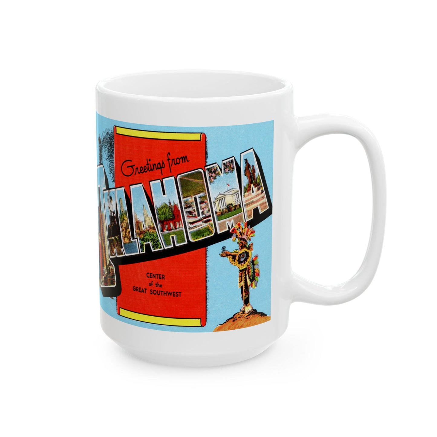 Memebly Scenic Retro Greetings from Oklahoma OK Coffee Mug