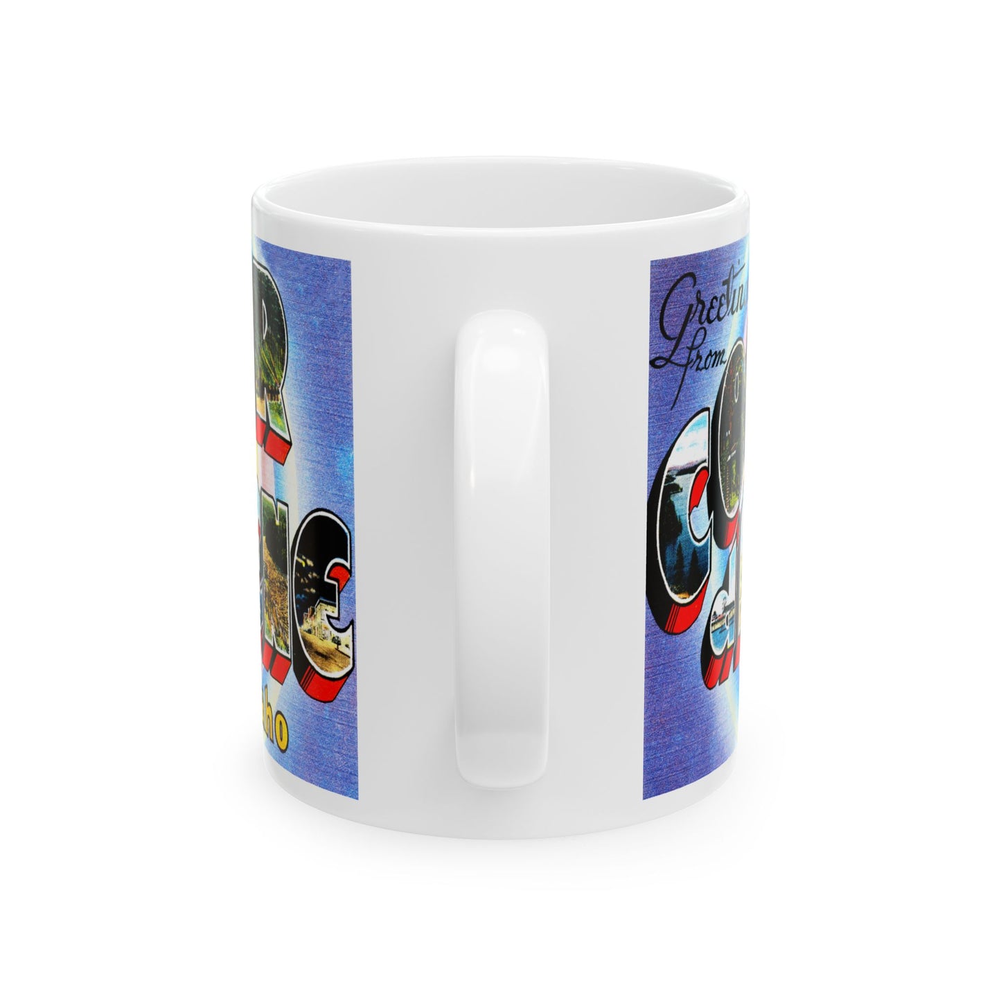 Memebly Vintage Greetings from Coeur d'Alene ID Coffee Mug