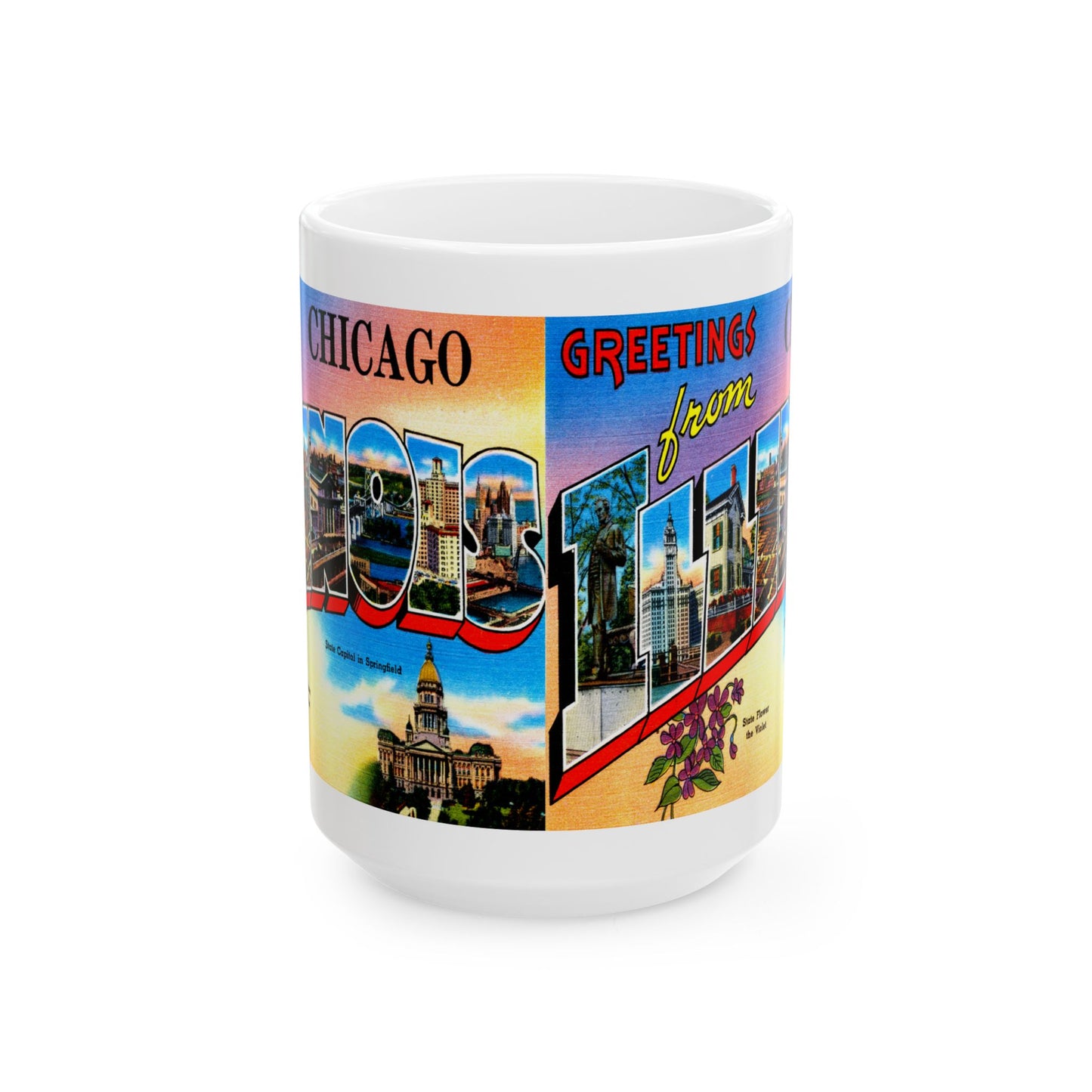 Memebly Scenic Vintage Greetings from Chicago IL Coffee Mug