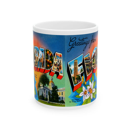 Memebly Flowerful Vintage Greetings from Florida FL Coffee Mug