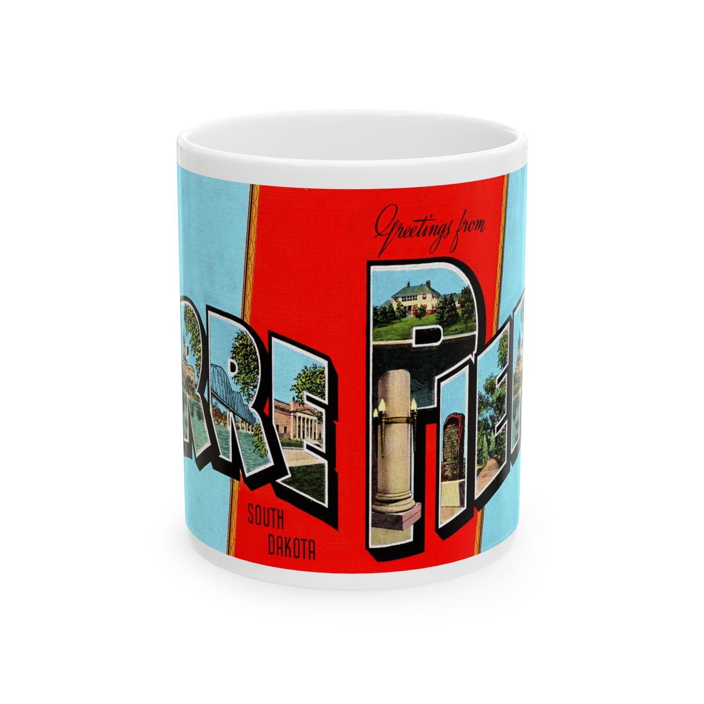 Memebly Vintage Greetings from Pierre SD South Dakota Coffee Mug