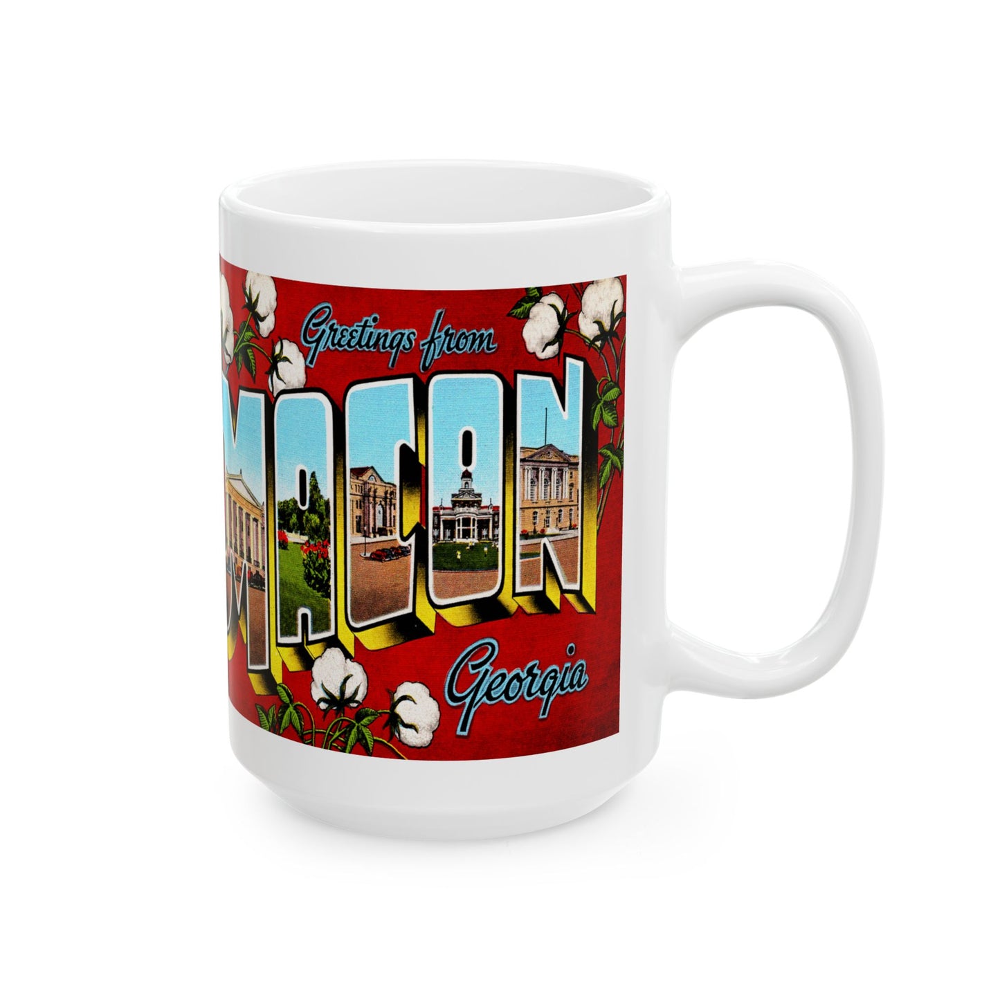 Memebly Flowerful Vintage Greetings from Macon GA Coffee Mug