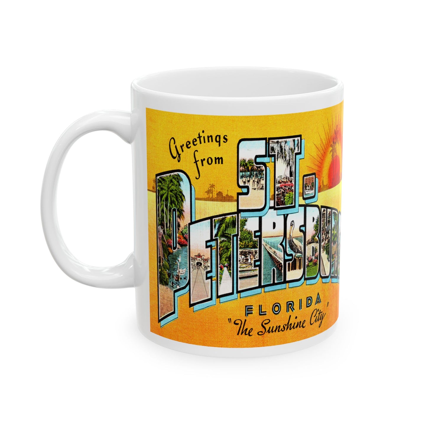 Memebly Retro Greetings from Saint St Petersburg FL Florida Coffee Mug