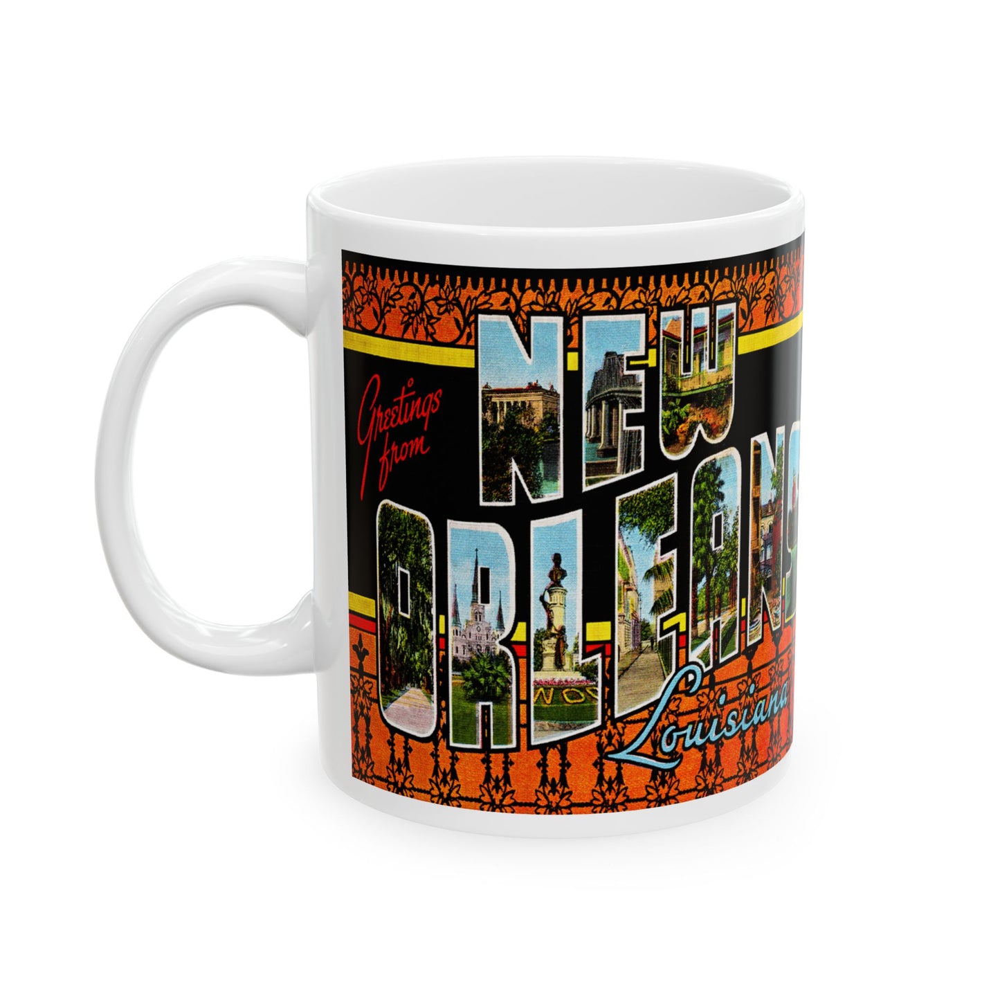 Memebly Retro Greetings from New Orleans LA Louisiana Coffee Mug