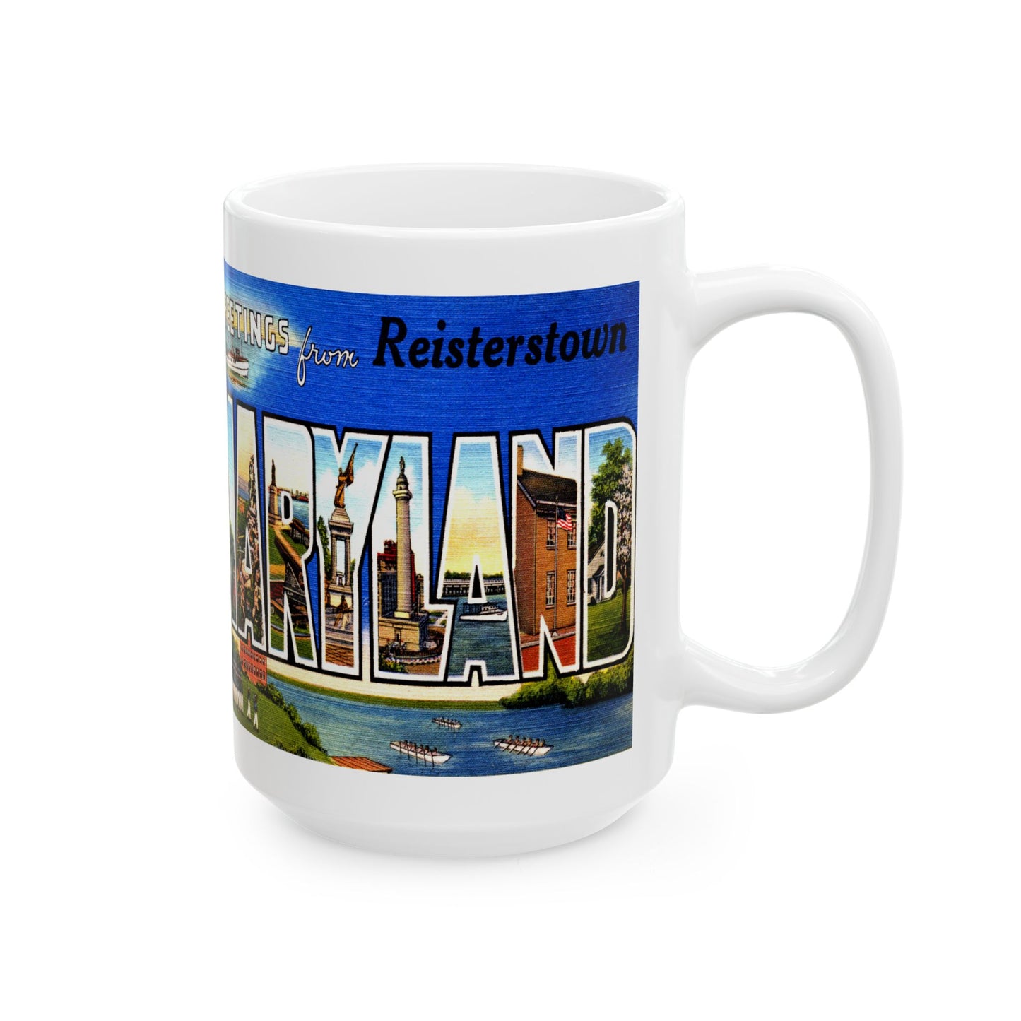 Memebly Vintage Greetings from Reisterstown MD Maryland Coffee Mug