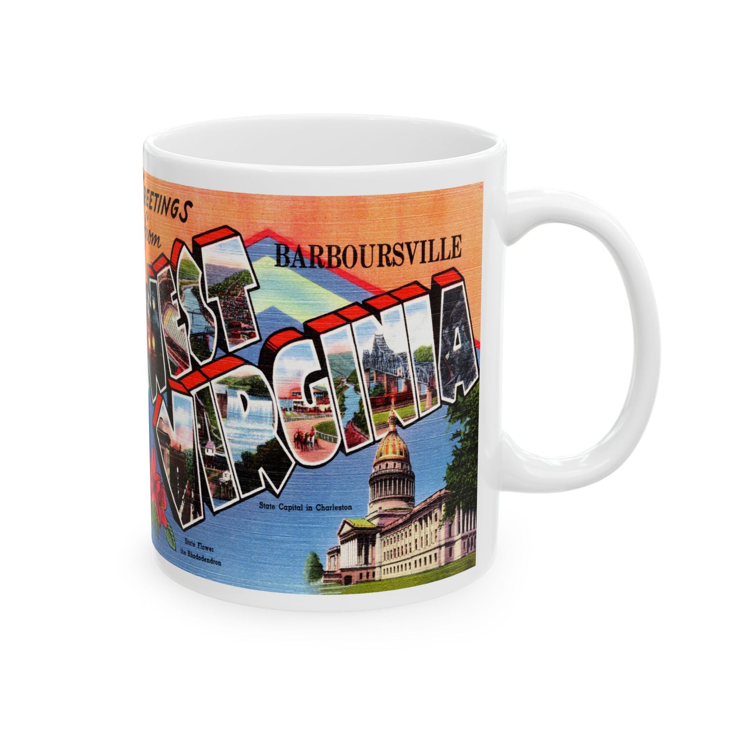 Memebly Vintage Greetings from Barboursville WV West Virginia Coffee Mug