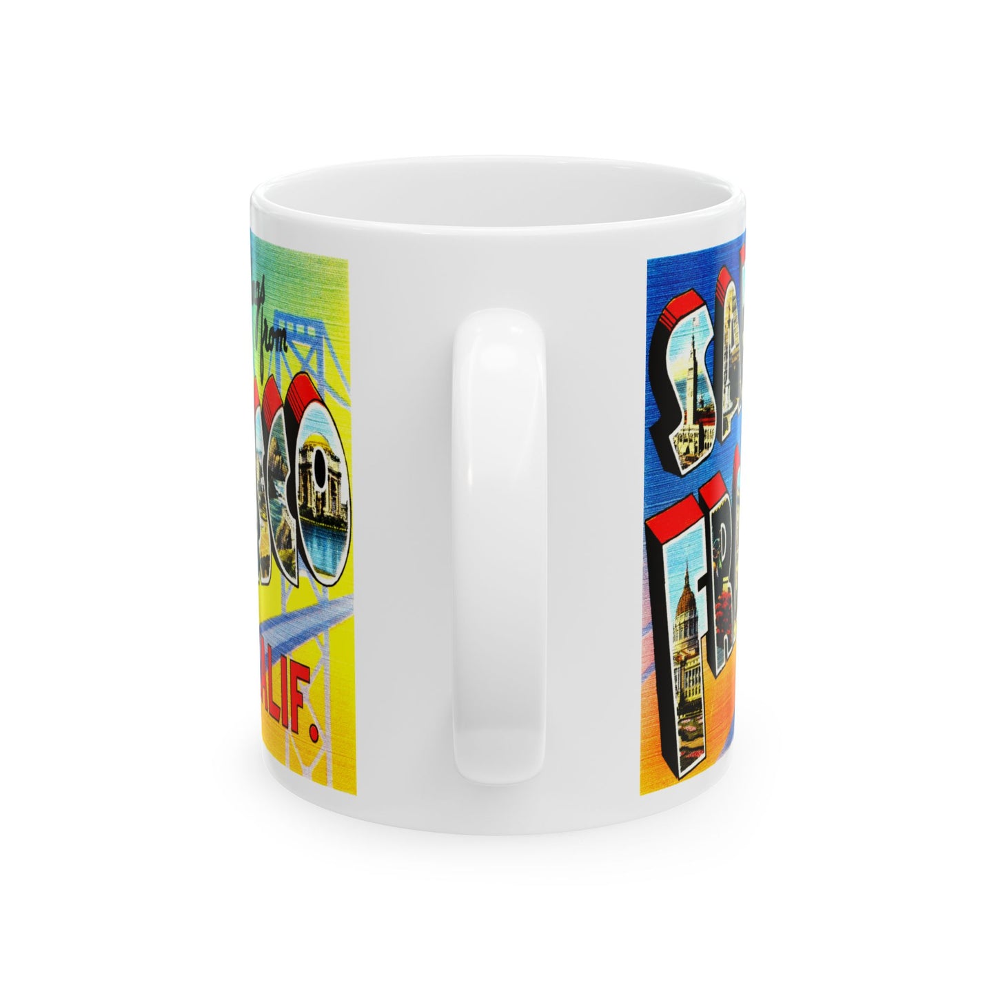 Memebly Retro Greetings from San Francisco CA California Coffee Mug