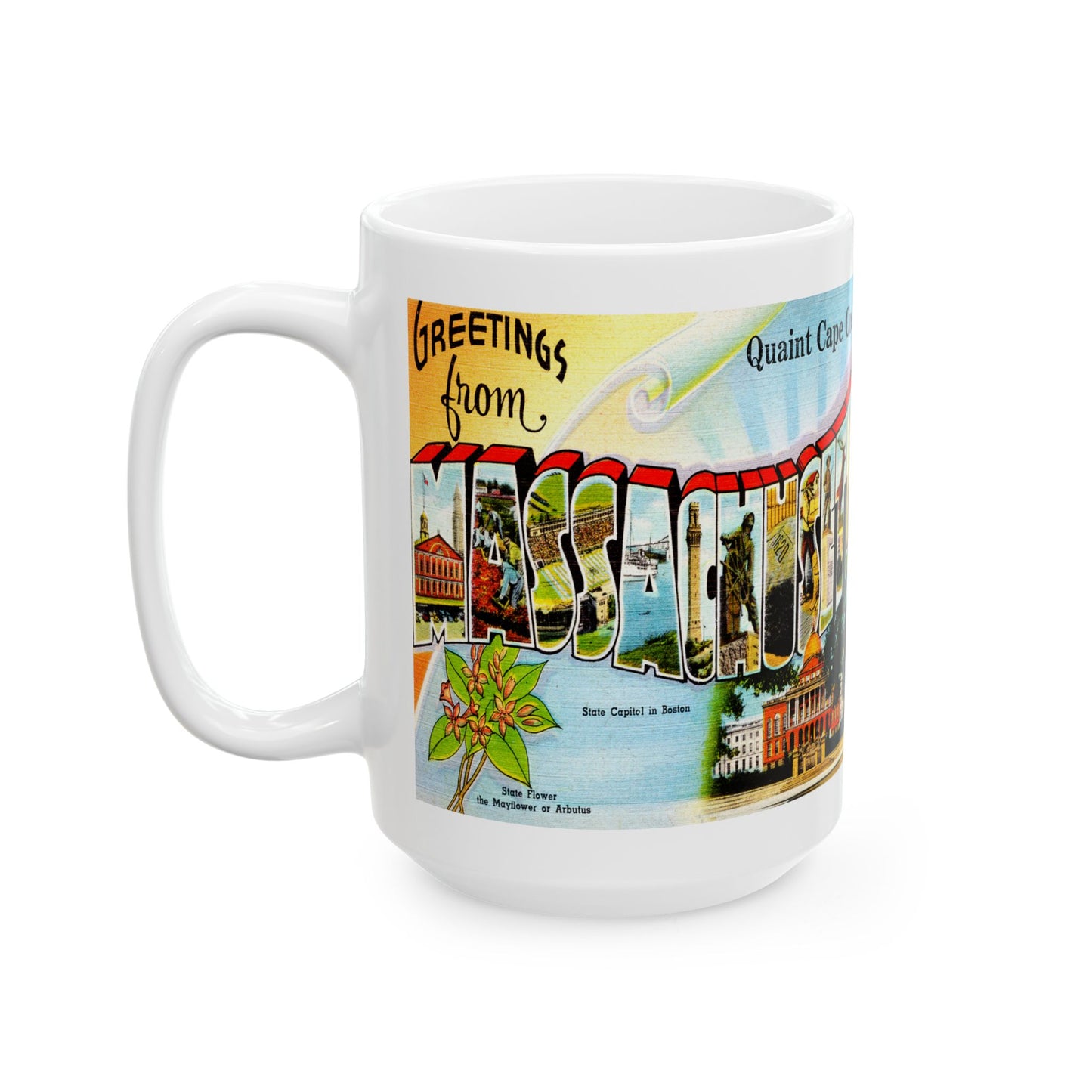 Memebly Vintage Greetings from Quaint Cape Cod MA Massachusetts Coffee Mug