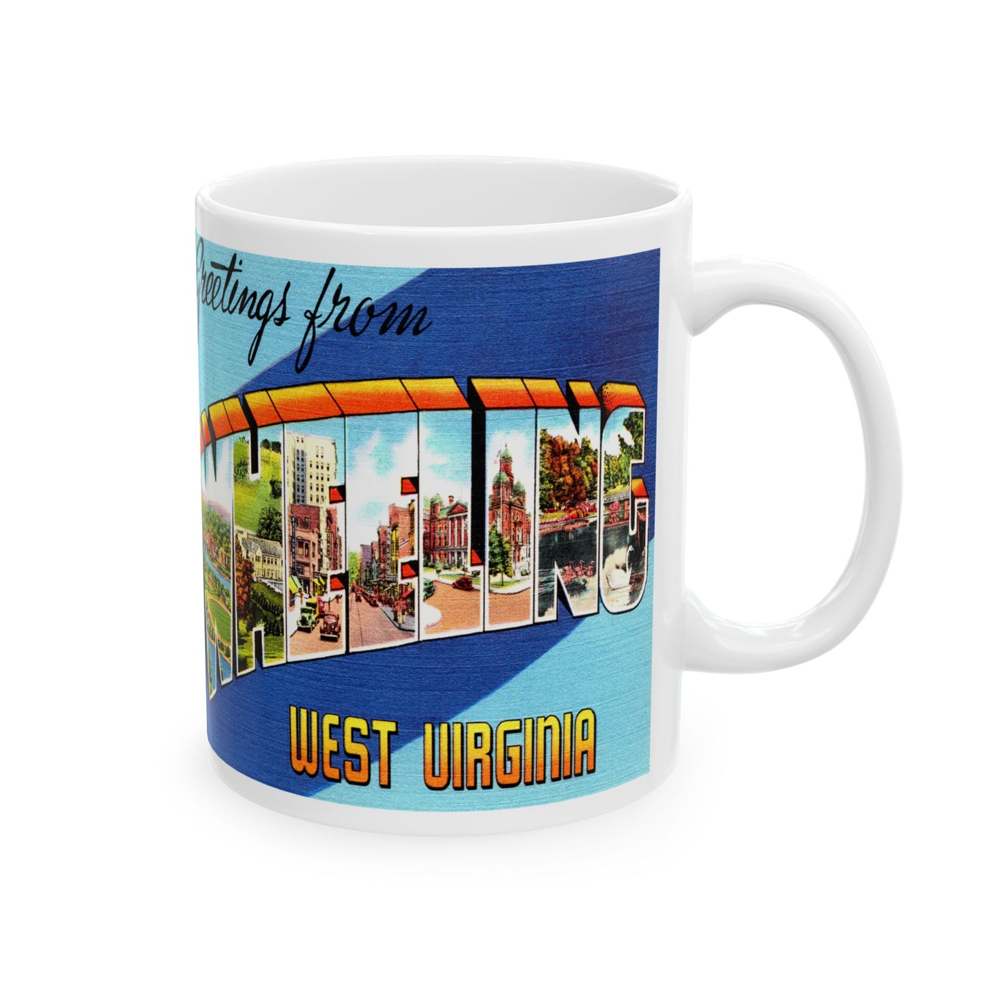 Memebly Retro Vintage Greetings from Wheeling WV West Virginia Coffee Mug