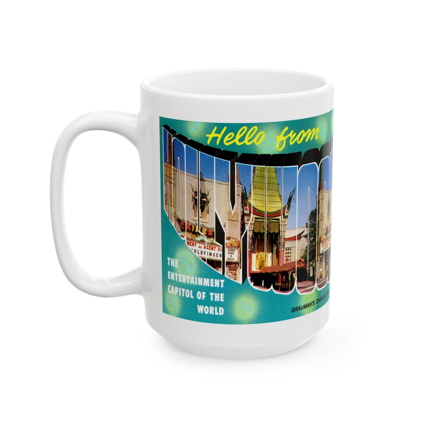 Memebly 1950's Retro Greetings from Hollywood CA California Coffee Mug