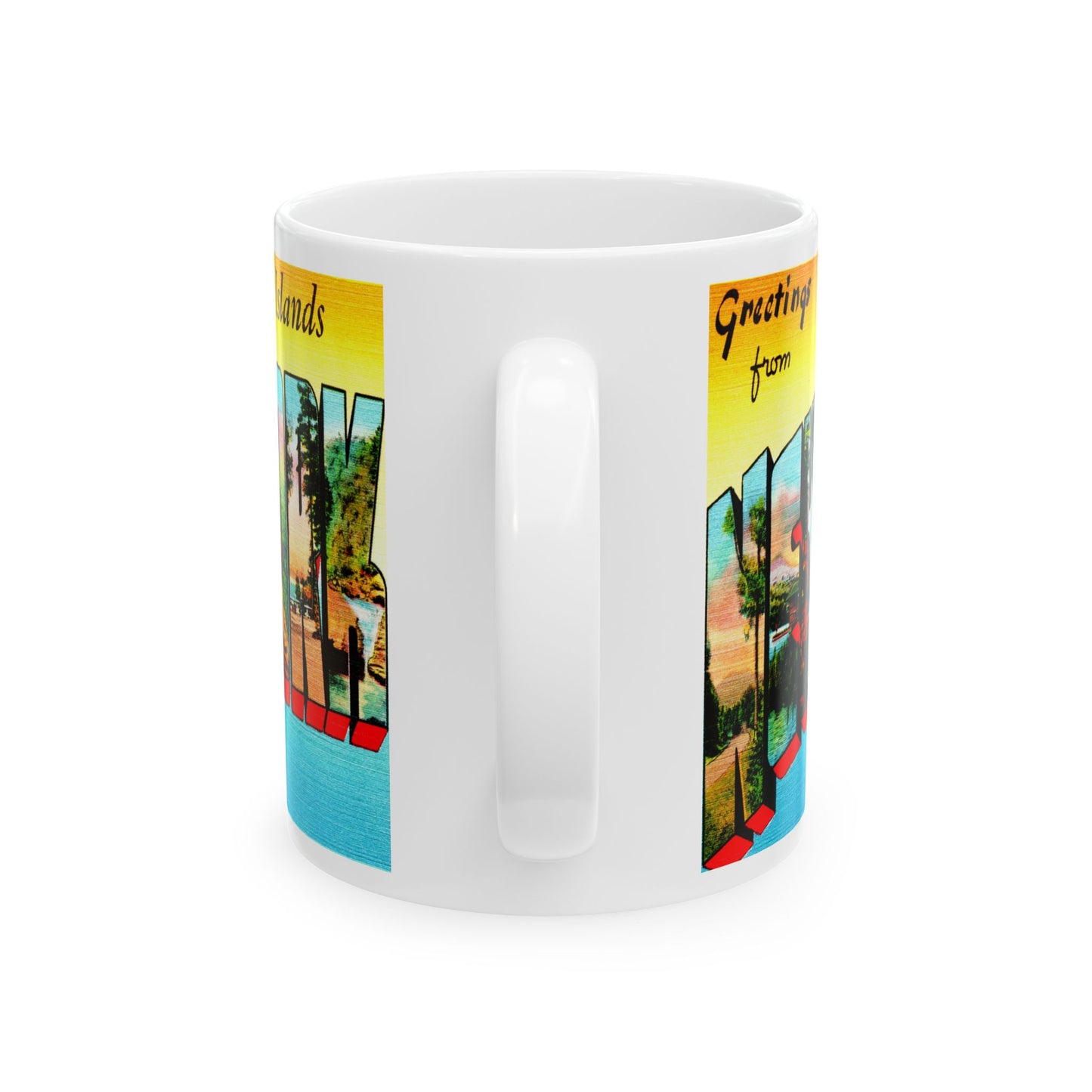 Memebly Retro Greetings from Thousand Islands NY New York Coffee Mug