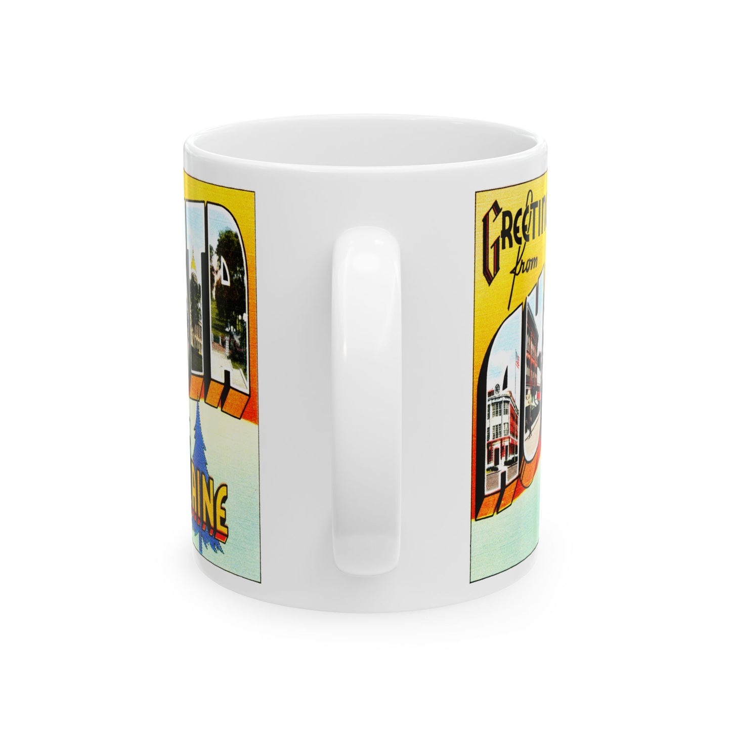 Memebly Vintage Greetings from Agusta ME Maine Coffee Mug