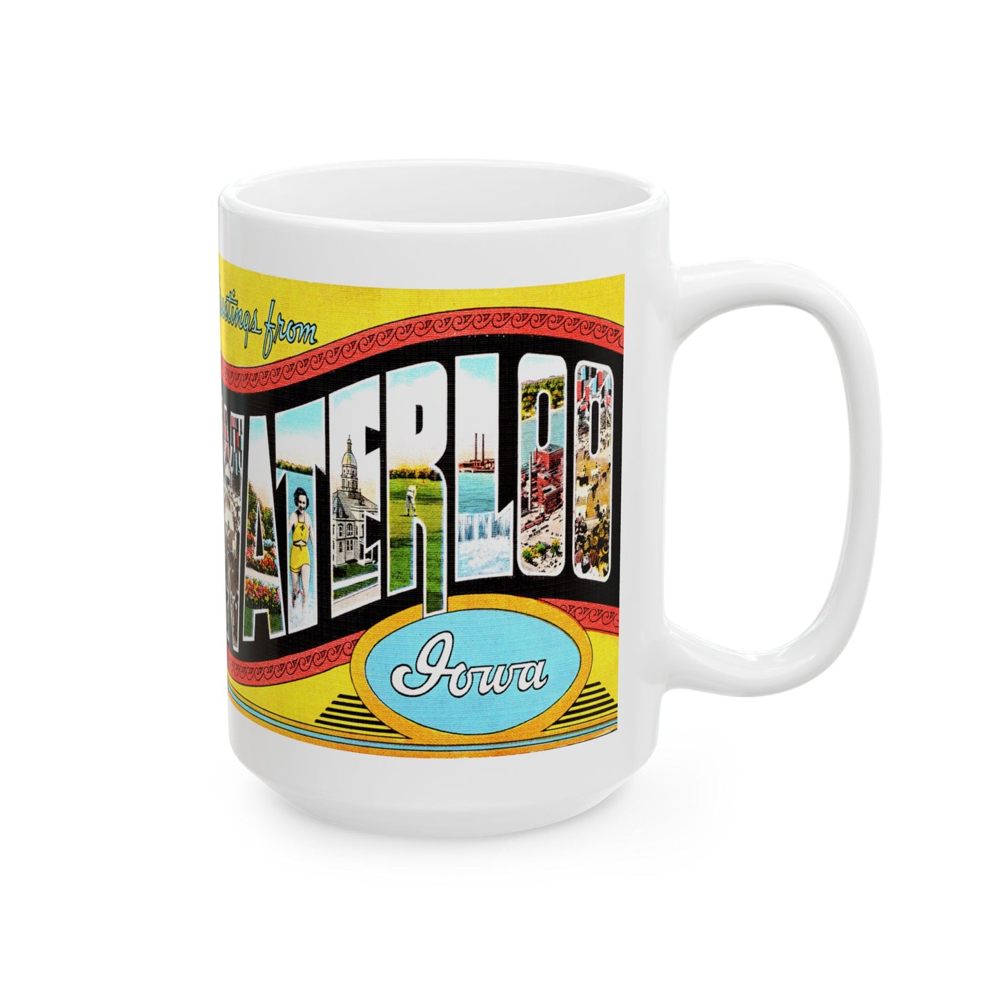 Memebly Vintage Greetings from Waterloo IA Coffee Mug