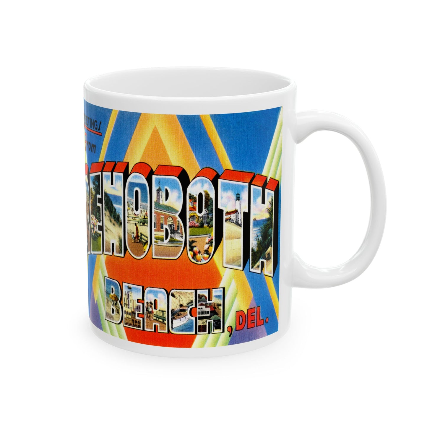 Memebly Vintage Greetings from Rehoboth DE Delaware Coffee Mug