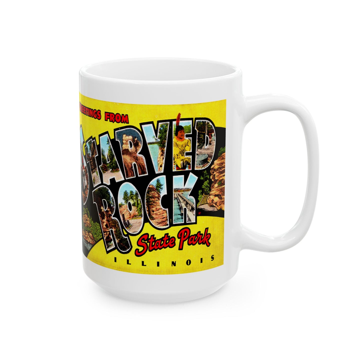 Memebly Vintage Greetings from Starved Rock Coffee Mug