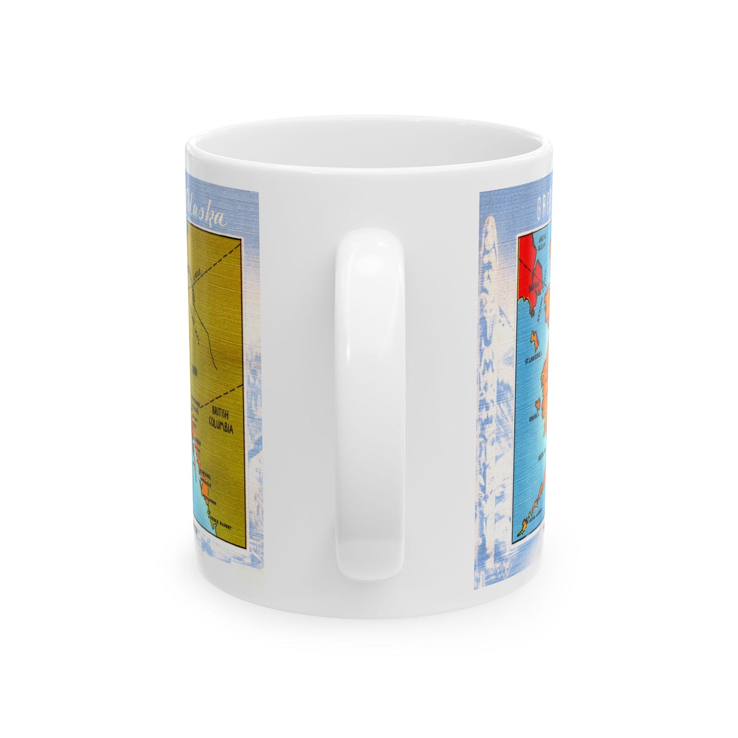 Memebly Vintage Greetings from Alaska Map Coffee Mug