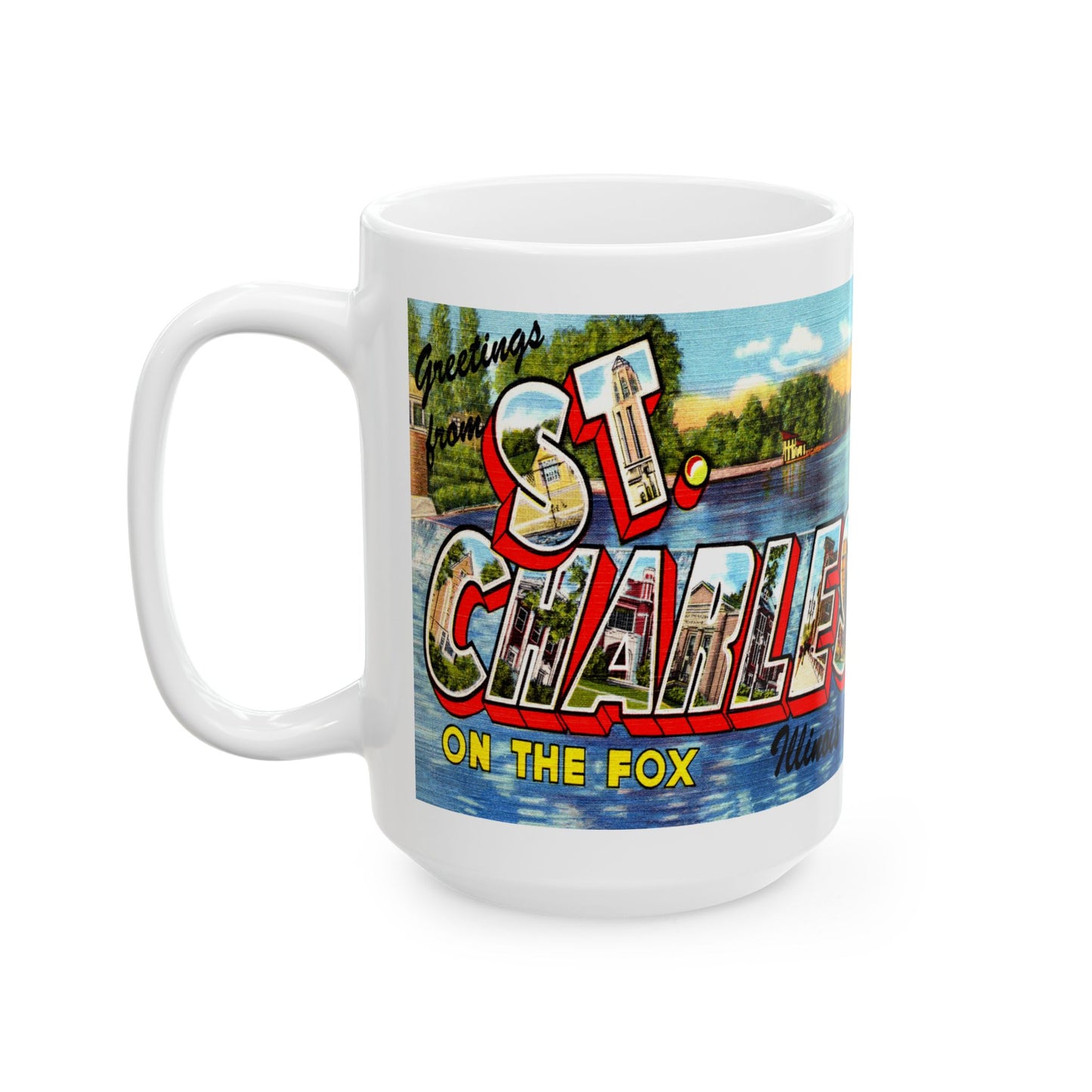 Memebly Vintage Greetings from Saint Charles IL Coffee Mug