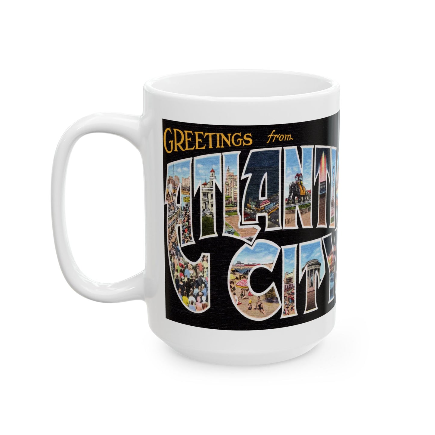 Memebly  Retro Attractions Greetings from Atlantic City NJ New Jersey Coffee Mug