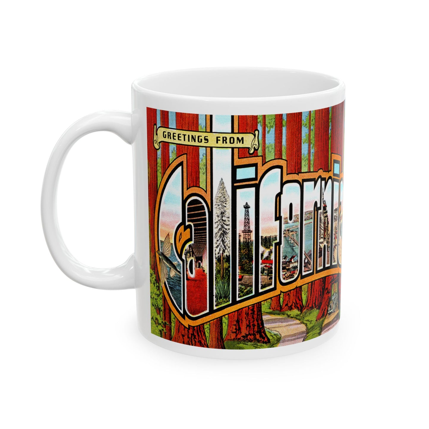 Memebly Retro Greetings from California CA Coffee Mug