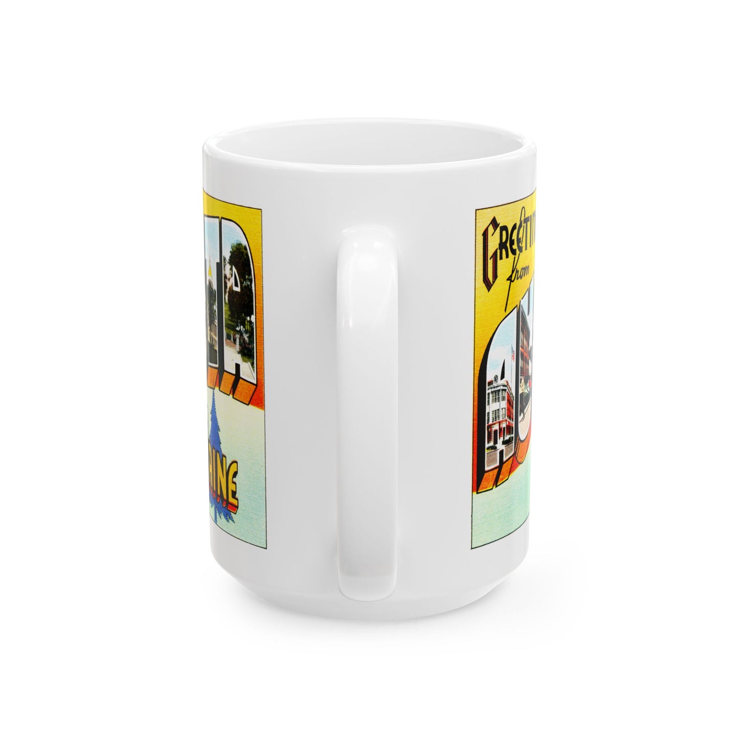 Memebly Vintage Greetings from Agusta ME Maine Coffee Mug