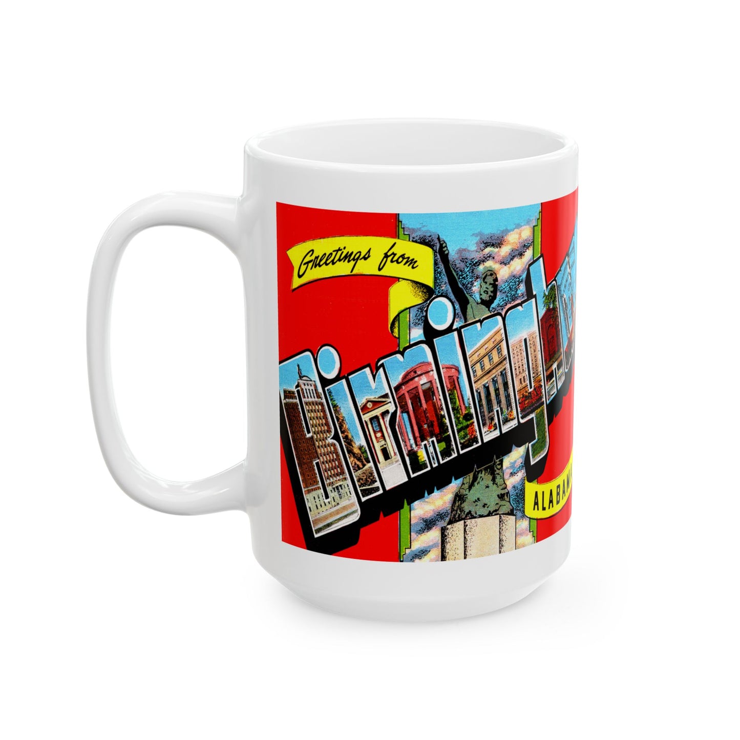 Memebly Colorful Greetings from Birmingham AL Coffee Mug