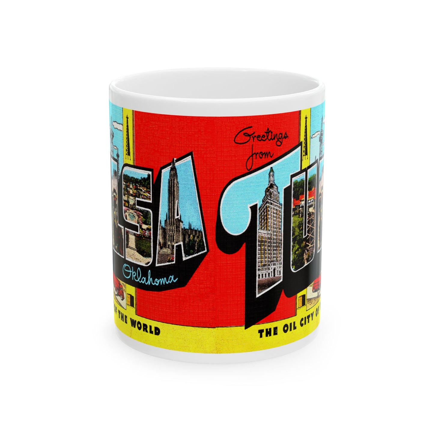 Memebly Vintage Greetings from Tulsa OK Oklahoma Coffee Mug