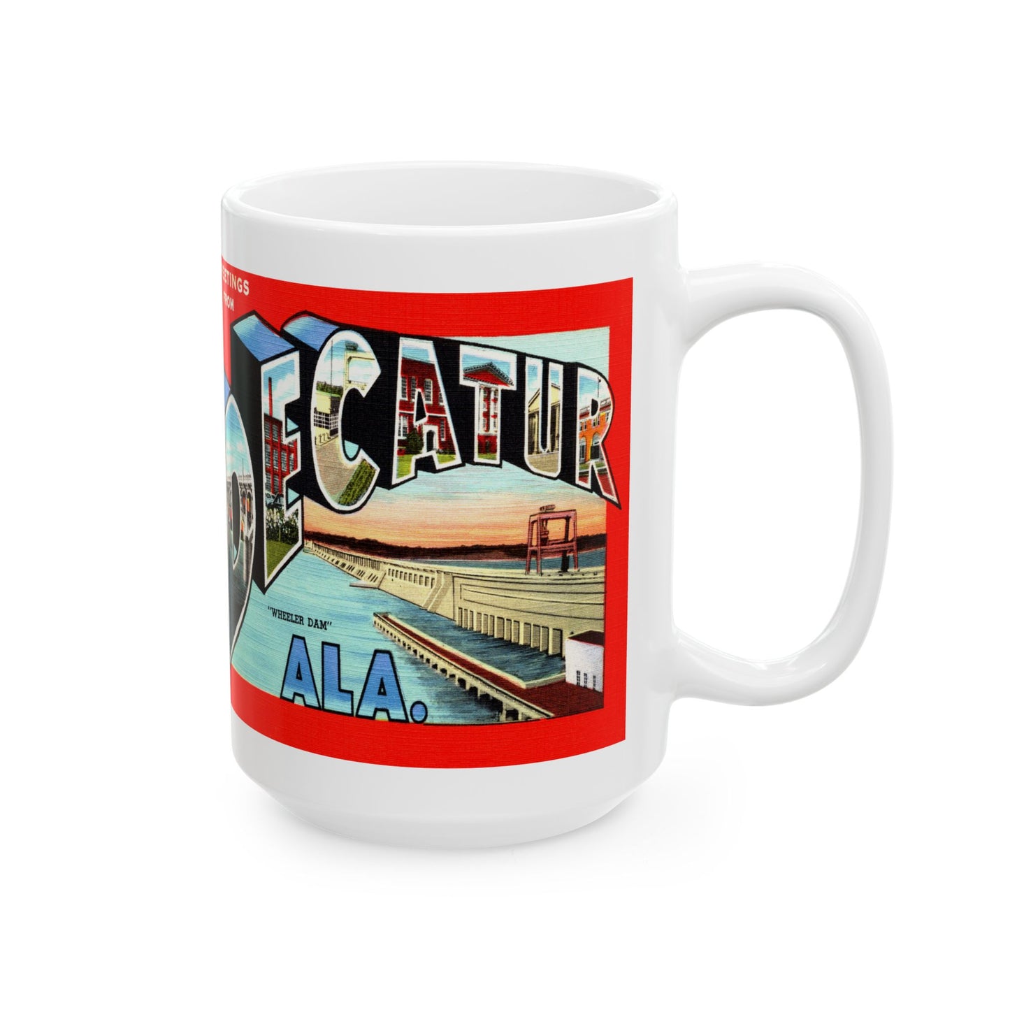 Memebly Retro Greetings from Decatur AL Coffee Mug