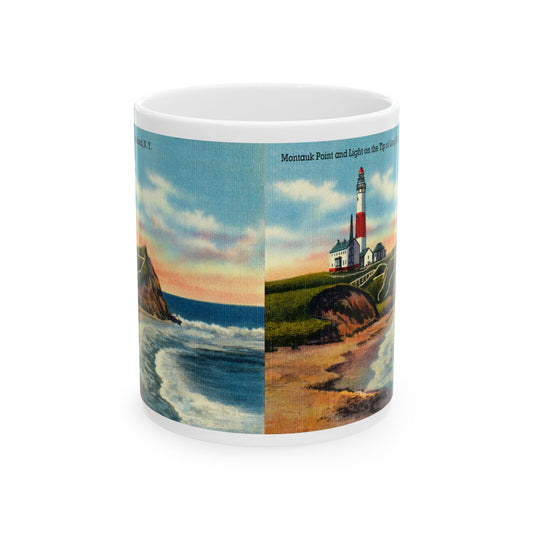 Memebly Vintage Montauk Point Lighthouse Long island NY New York Coffee Mug