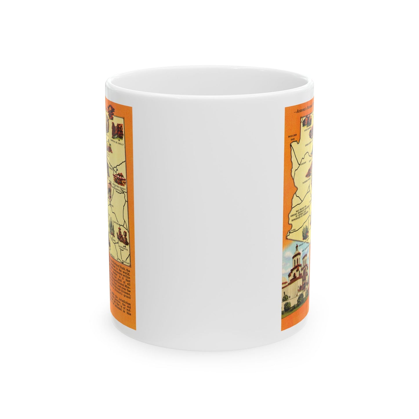 Memebly Vintage AZ Arizona Monuments Map Coffee Mug