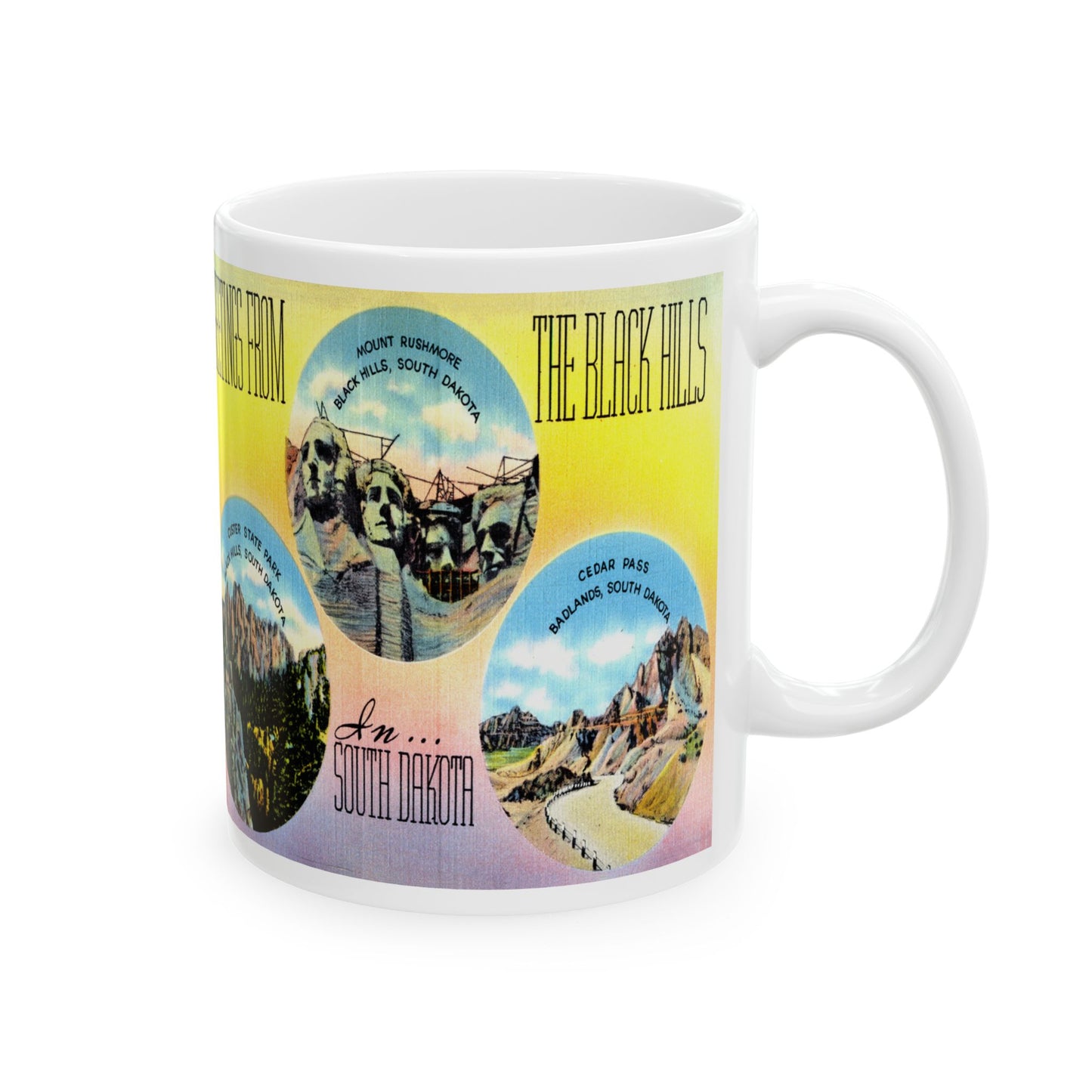 Memebly Scenic Vintage Greetings from Black Hills South Dakota Coffee Mug