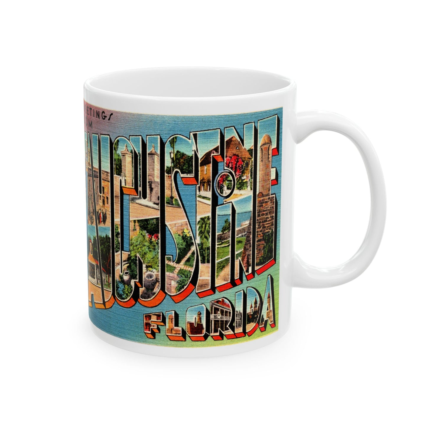 Memebly Retro Greetings from St Augustine FL Florida Coffee Mug