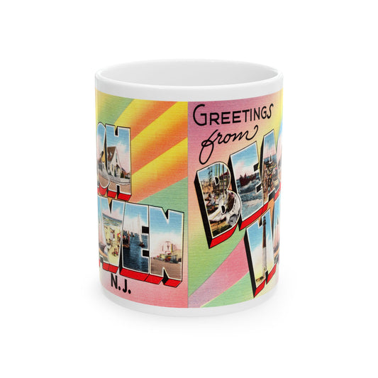 Memebly Vintage Greetings from Beach Haven NJ New Jersey LBI Coffee Mug