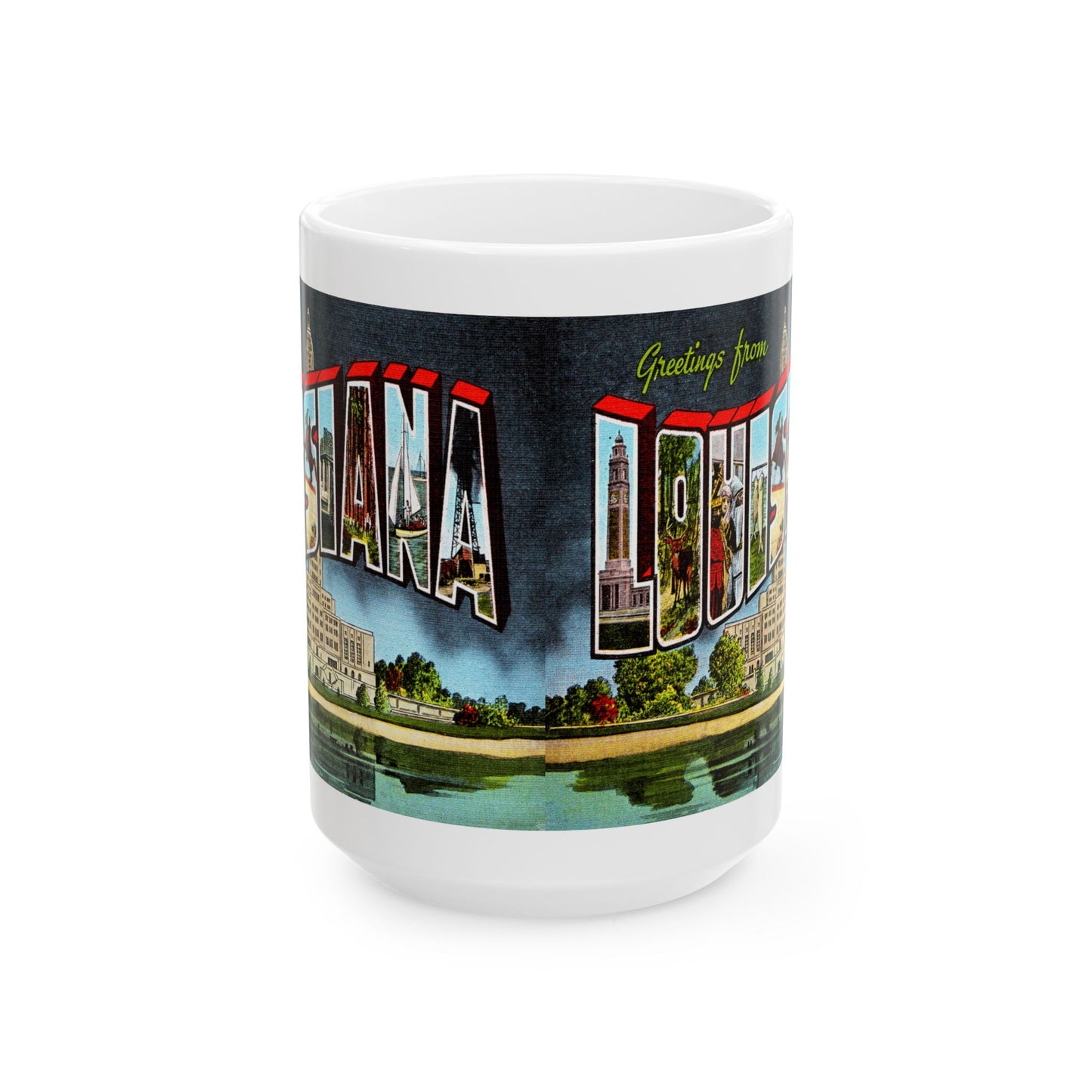 Memebly Scenic Retro Greetings from Louisiana LA Coffee Mug