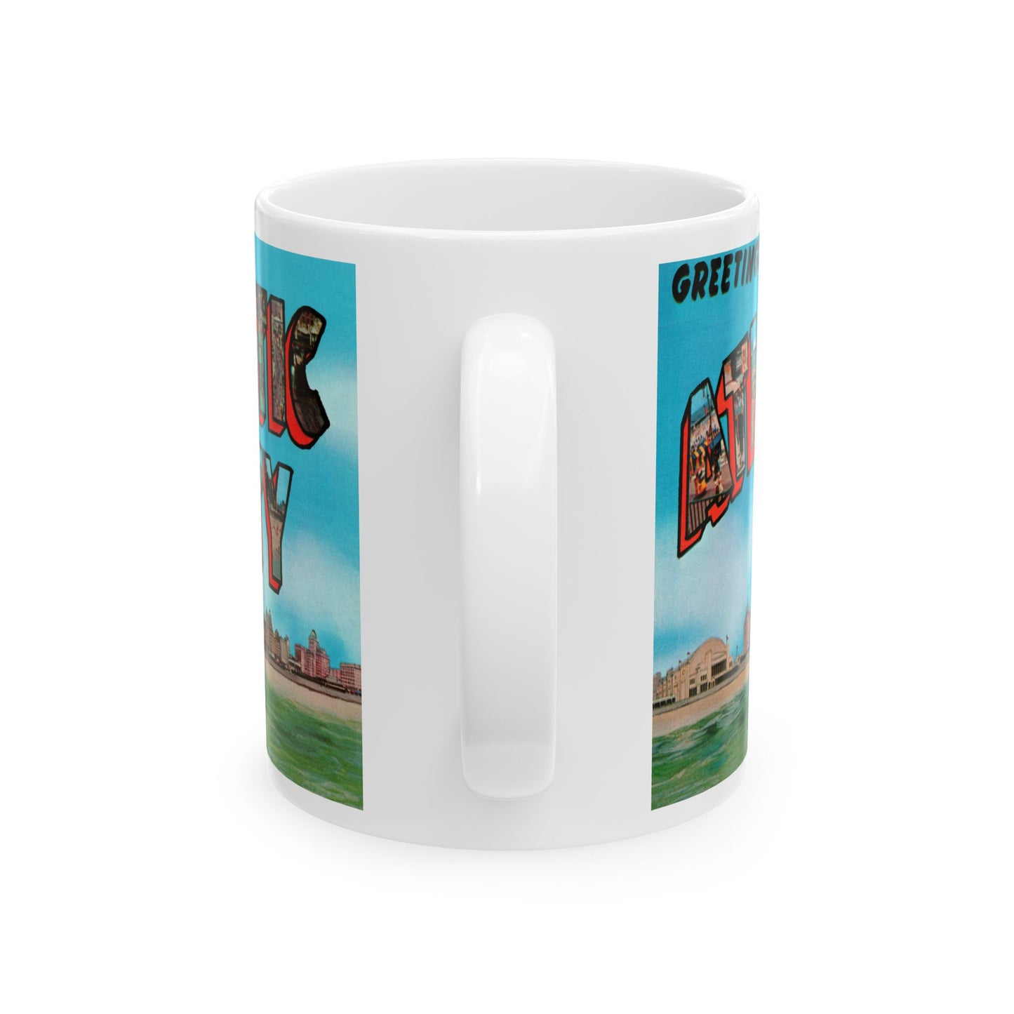 Memebly Retro 1950s Greetings from Atlantic City NJ New Jersey Coffee Mug