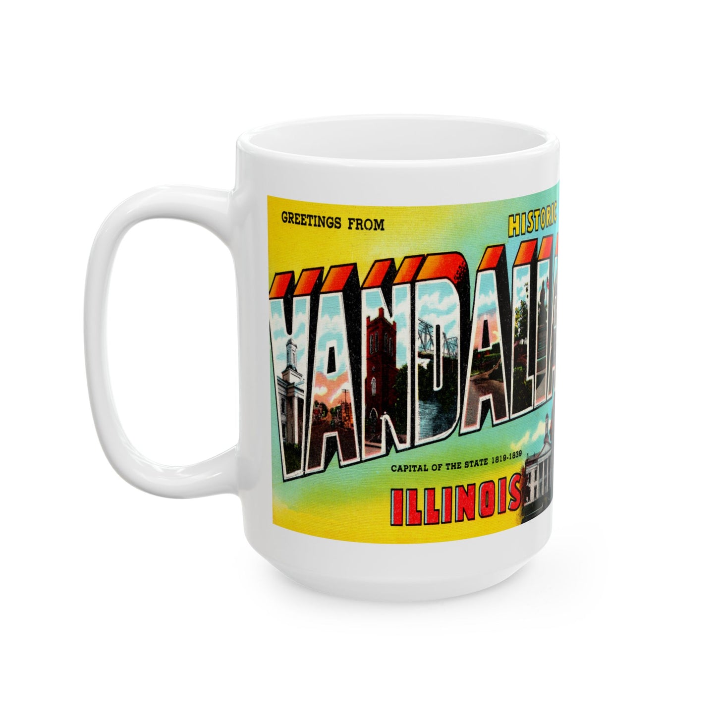 Memebly Vintage Greetings from Vandalia IL Coffee Mug