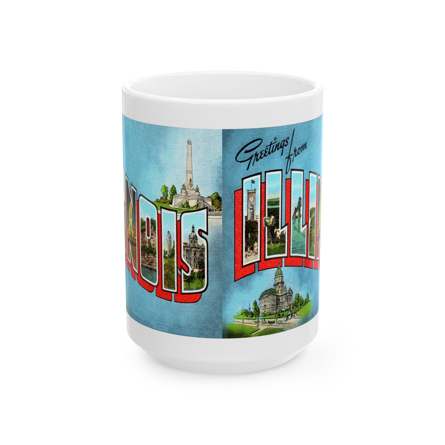 Memebly Vintage Greetings from Illinois Coffee Mug