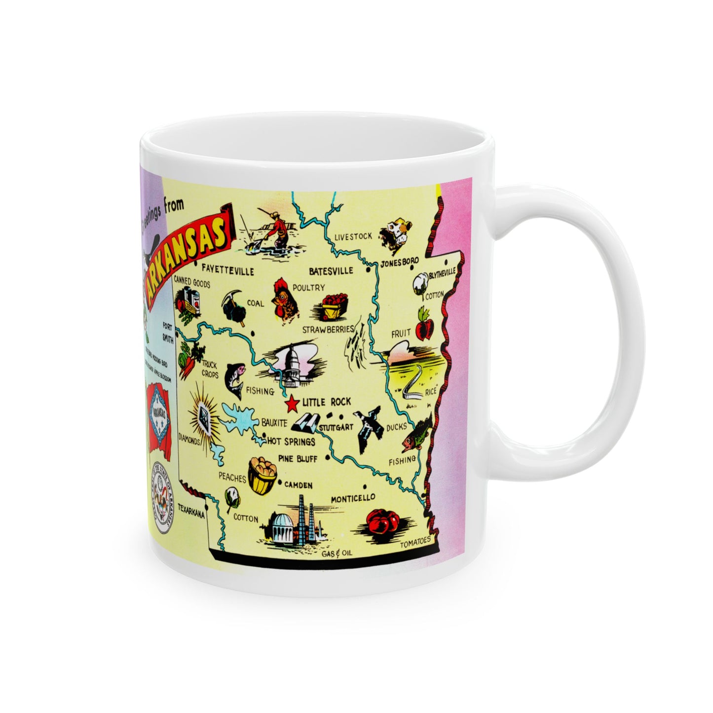 Memebly Greetings from Arkansas Map Coffee Mug